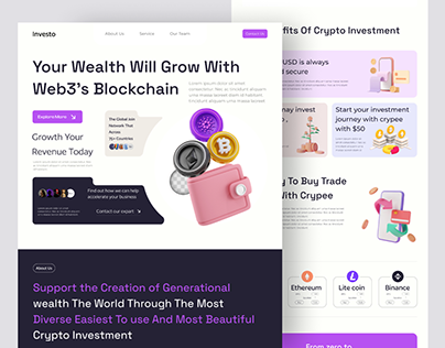 Nft crypto website landing page