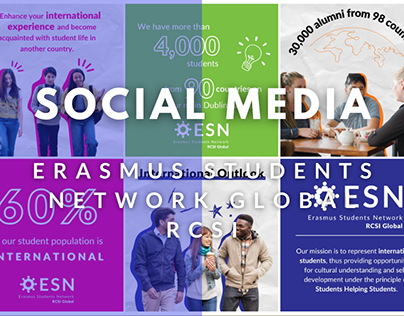 Project thumbnail - Erasmus Students Network Global RCSI - Social Media