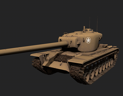 Lowpoly gameready модель танка Т34 с текстурами