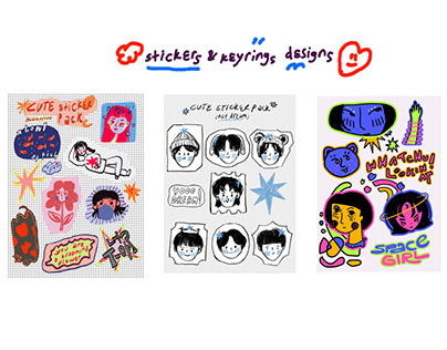 5. stickers & keyrings designs
