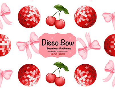Disco Bow Seamless Patterns