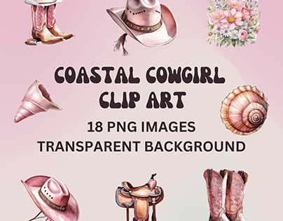 Coastal Cowgirl Clip Art Bundle