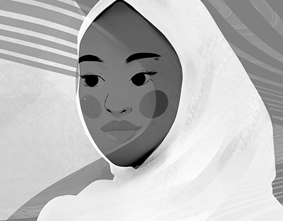 The Girl In The White Hijab. Character design.
