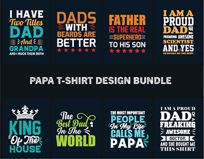 Papa t-shirt design bundle v2