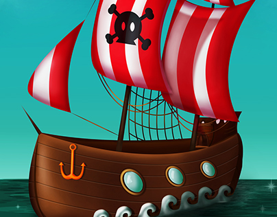 Pirate Boat painting