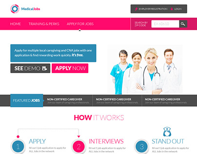 Medical Jobs UI/X Website Design