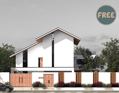 5992. Free Sketchup Villa Exterior Model Download