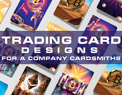 Trading card designs for a company Cardsmiths