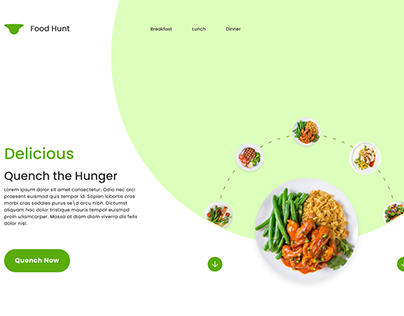 Food Hunt Web Page with smart animation
