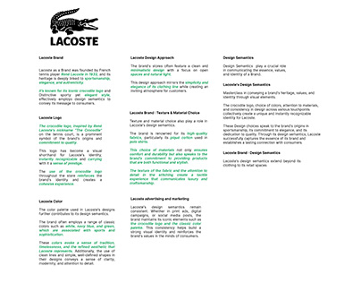 Lacoste : Design Semantics (Brand Study)