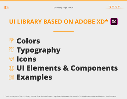 Design System / UI Library based on ADOBE XD