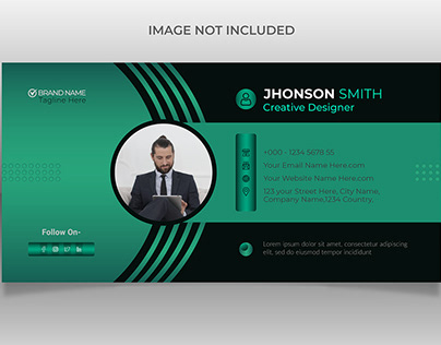 Modern latest email signature vector templates layout.