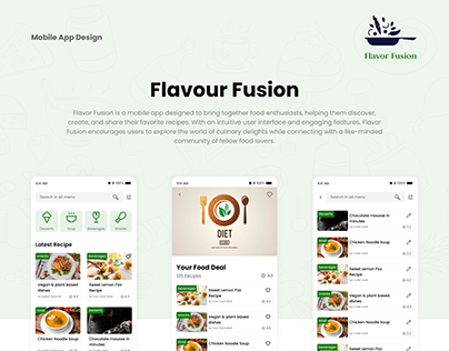 Food Recipe Mobile App Design | UI / UX