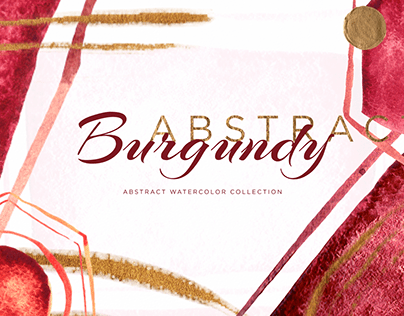 Burgundy. Abstract watercolor collection