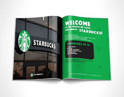 magazine page for the Starbucks company