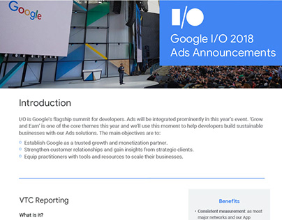 One sheeter: Google I/O 2018 Ads Product Announcements