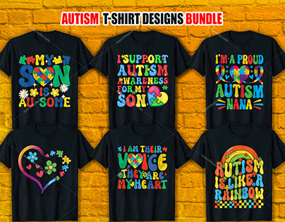 Autism T-shirt design Bundle
