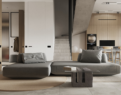 Stylish minimalist interior