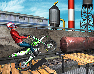 train yard bike stunt