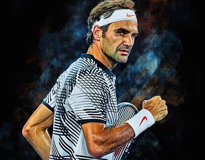 Roger Federer. Australian Open 2017. Tennis art poster.