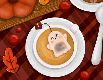 "Spooky Tea" Illustration
