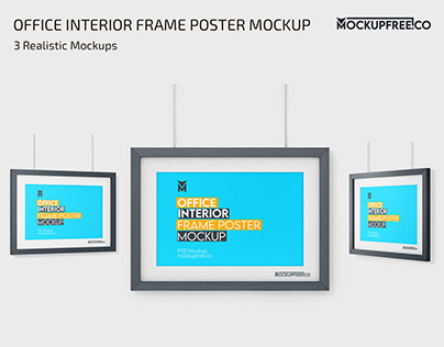 Free Office Interior Frame Poster Mockup PSD