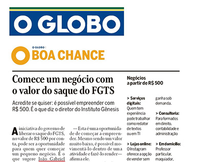 Assessoria de imprensa: Jornal O Globo