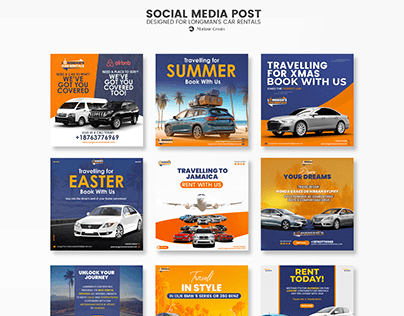 Social Media Post designs for Longman's Car Rentals