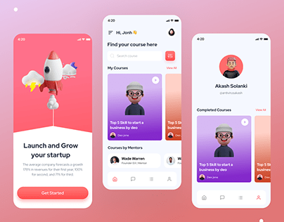 Project thumbnail - UI/UX designing for a mobile application