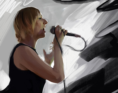 Singer in the technique of painting