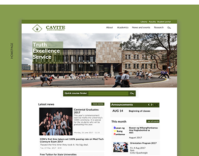 Cavite State University (Homepage Redesign Concept)