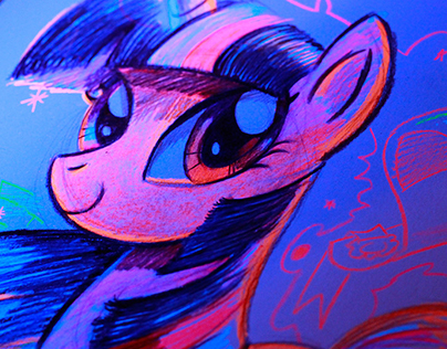My Little Pony Black Light Twilight Sparkle Sketch