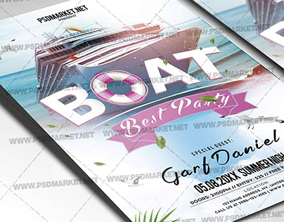 Boat Party Night Flyer - PSD Template