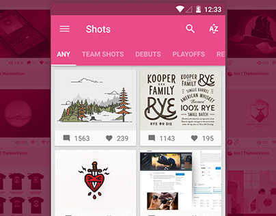 Drizzle - Dribbble app for Android