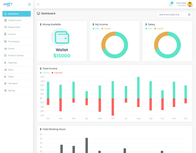 INext Project Dashboard Full Website Design