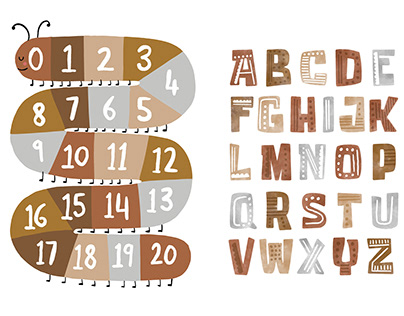Kids Infographic and Alphabet Illustration