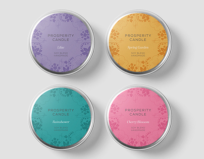 Prosperity Candle Tin Label Design