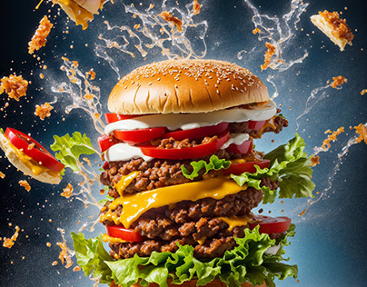 Flying_food_photography_with_Two_Burgers