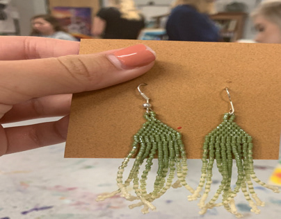 Green Dangle Earrings