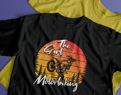 Girls motorbiking T-shirt design 2024