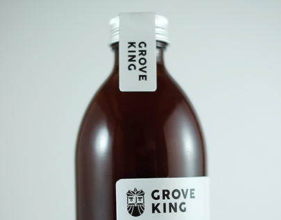 Grove King cold pressed juice label design