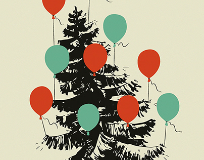 Christmas Illustration for Screen Printing