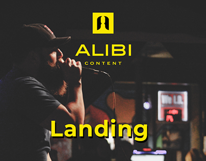 Alibi content Landing concept