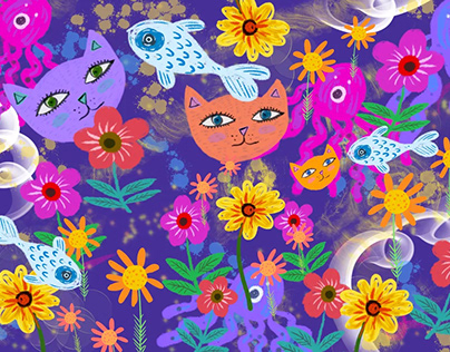 FLOWERY CATS