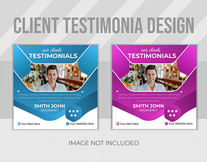 Modern client testimonial design template