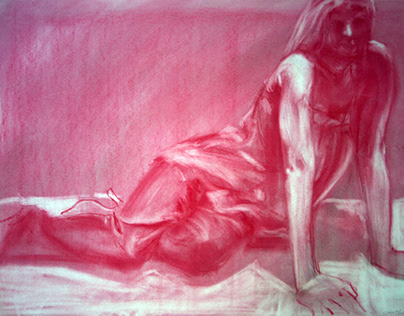 Sara - conte and chalk figure studies