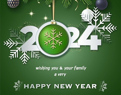 Happy New Year 2024 Greeting design