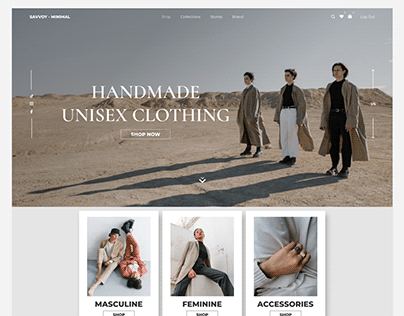 Landing page for an e-commerce fashion store