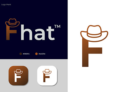 Letter F Gentlemen Hat Logo Design Vector