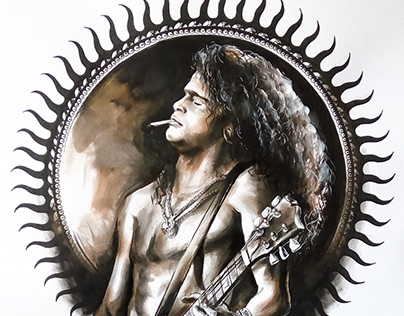 Famous Musicians Inked drawings